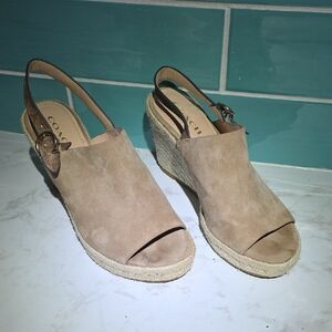 1- Coach Beige Espadrille Wedges